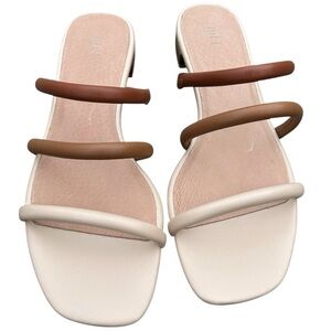 J. Jill Kinsley Sandals 9 Triple Band Leather Vacation Resort Cruise Beachy